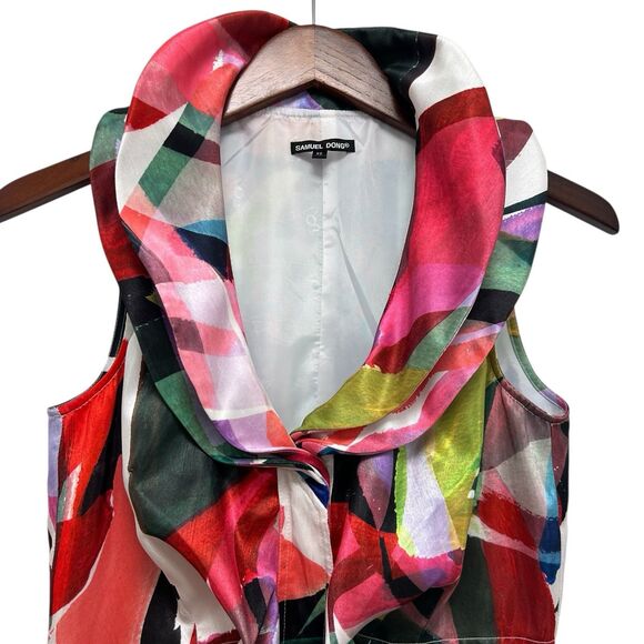 Samuel Dong Bubble Dress Double Wired Collar Artsy Art To Wear Multi Women’s XS - Picture 2 of 10